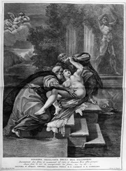 Suzanne et les vieillards, gravé par Pietro Monaco, c.1740